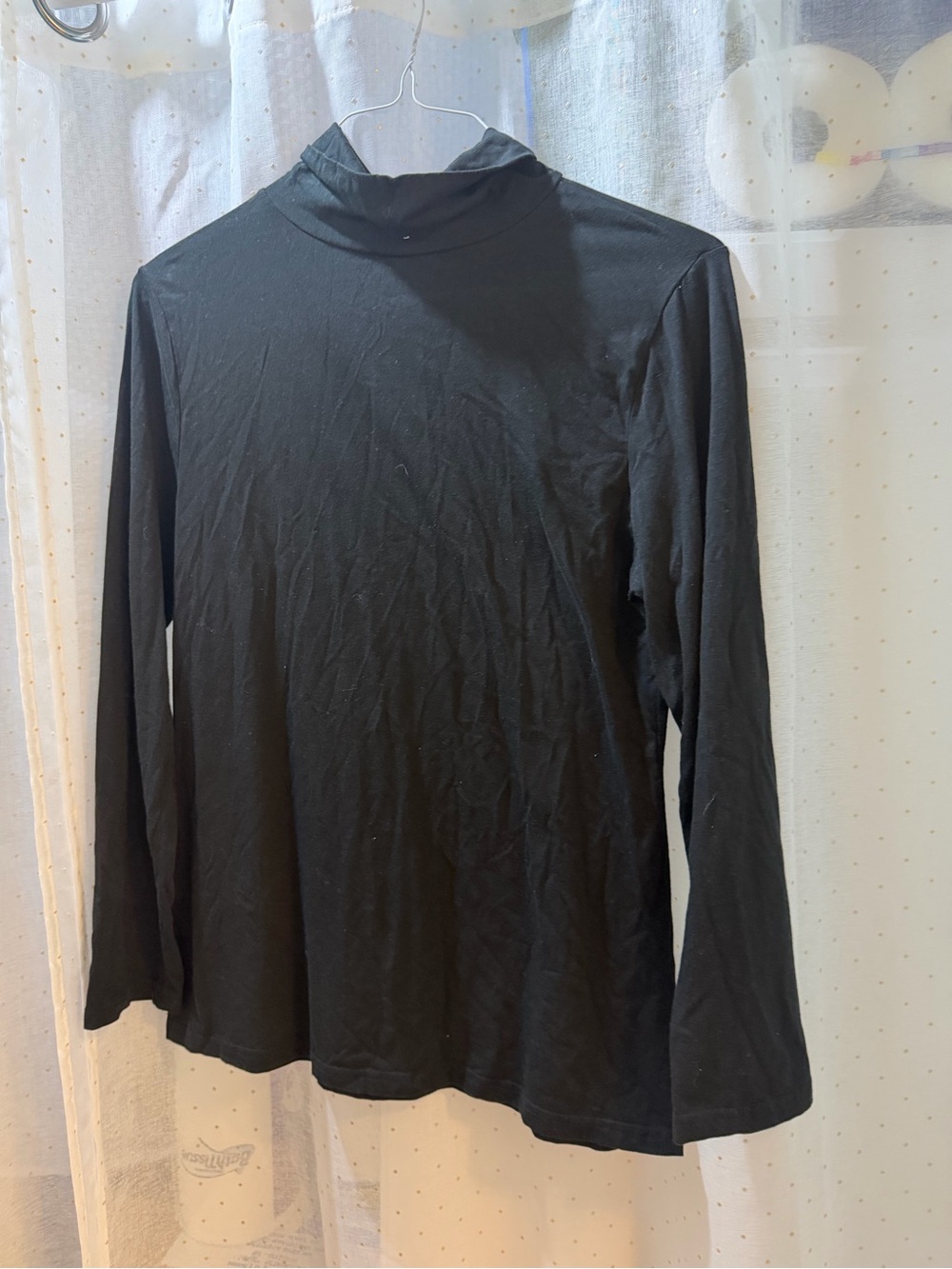 Serra Black Long Sleeve Turtleneck Top